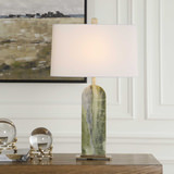 Moorea Green Marble Table Lamp thumbnail 7