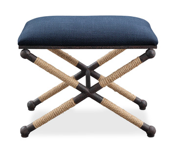 Firth Small Navy Fabric Bench