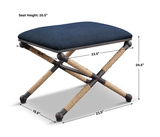 Firth Small Navy Fabric Bench thumbnail 3