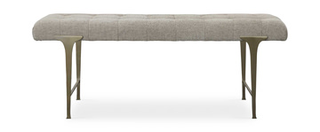 Imperial Upholstered Gray Bench