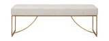 Swale Ivory Leather Bench thumbnail 1