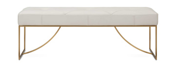 Swale Ivory Leather Bench