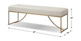 Swale Ivory Leather Bench thumbnail 3