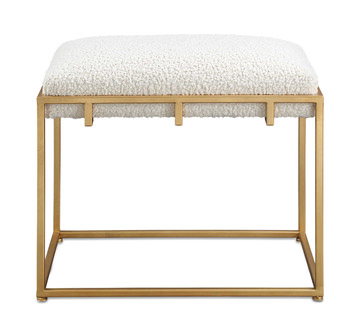 Paradox Small Gold & White Shearling Bench