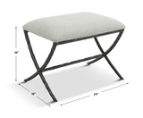 Brisby Gray Fabric Small Bench thumbnail 4