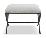 Brisby Gray Fabric Small Bench thumbnail 1