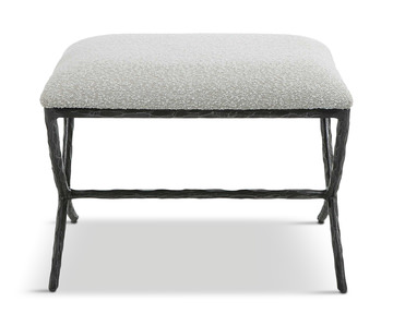 Brisby Gray Fabric Small Bench