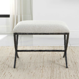 Brisby Gray Fabric Small Bench thumbnail 2