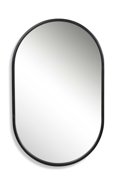 Varina Minimalist Black Oval Mirror