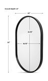 Varina Minimalist Black Oval Mirror thumbnail 4