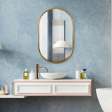 Varina Minimalist Gold Oval Mirror thumbnail 4