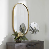 Varina Minimalist Gold Oval Mirror thumbnail 5