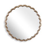 Cerrito Antique Brass Round Mirror thumbnail 1