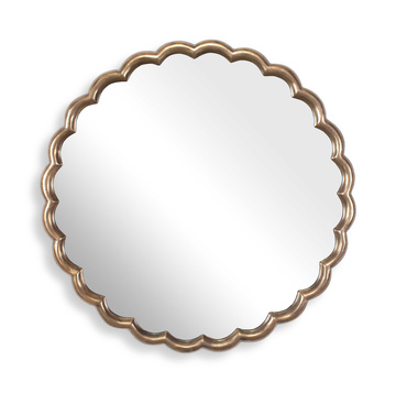 Cerrito Antique Brass Round Mirror