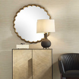 Cerrito Antique Brass Round Mirror thumbnail 5