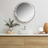 Tazlina Brushed Nickel Round Mirror thumbnail 3