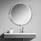 Tazlina Brushed Nickel Round Mirror thumbnail 5