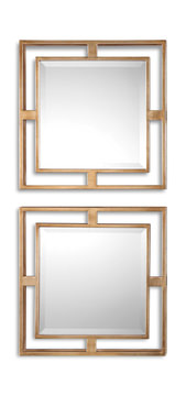 Allick Gold Square Mirrors Set/2