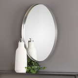 Pursley Brushed Nickel Oval Mirror thumbnail 6