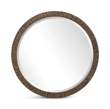 Wayde Gold Bark Round Mirror