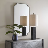 Lennox Black Scalloped Corner Mirror thumbnail 7