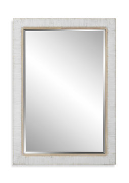 Cape Whitewashed Rattan Mirror