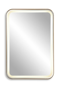 Crofton Lighted Brass Vanity Mirror