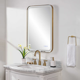 Crofton Lighted Brass Vanity Mirror thumbnail 11