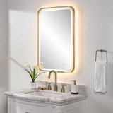 Crofton Lighted Brass Vanity Mirror thumbnail 12