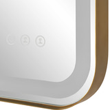 Crofton Lighted Brass Vanity Mirror thumbnail 2
