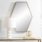 Ankara Brass Hexagon Mirror thumbnail 8
