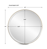 Crofton Lighted Brass Round Mirror thumbnail 6