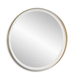 Crofton Lighted Brass Round Mirror thumbnail 9