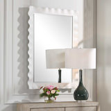 Haya White Scalloped Mirror thumbnail 8