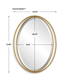 Rhodes Gold Oval Mirror thumbnail 3