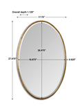 Herleva Gold Oval Mirror thumbnail 2