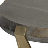 Unite Brass Leg Wood Side Table thumbnail 2