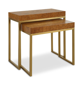 Burl-esque Wooden Nesting Tables Set/2