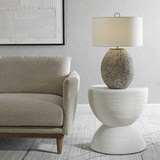 Bongo White Rattan Side Table thumbnail 4