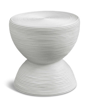 Bongo White Rattan Side Table