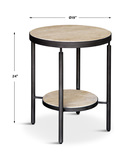 Dauntless Travertine Side Table thumbnail 2
