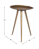 Lily Pad Antique Brass Accent Table thumbnail 3