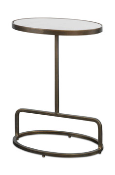 Jessenia White Marble Accent Table