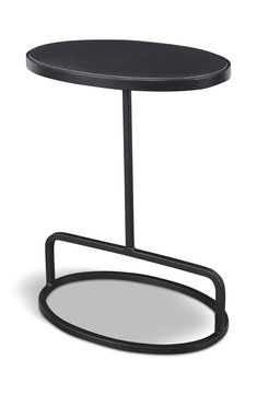 Jessenia Black Marble Accent Table