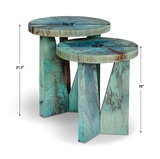 Nadette Blue Nesting Tables Set/2 thumbnail 3