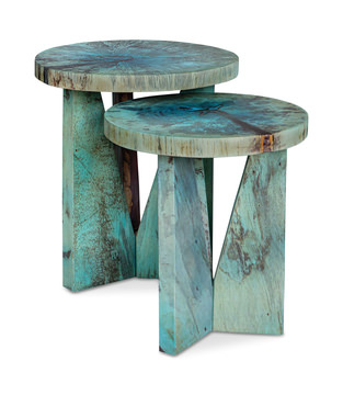 Nadette Blue Nesting Tables Set/2
