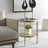 Elise Round Brass Side Table thumbnail 2