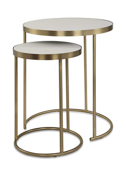 Aragon White Nesting Tables Set/2