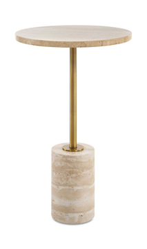 Malya Travertine Accent Table