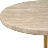 Malya Travertine Accent Table thumbnail 2